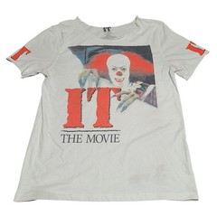 IT The Movie | Men’s 1990 Tim Curry Pennywise Clown Raw Edge T-Shirt | Size S