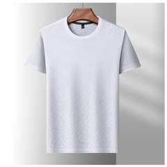 New Fashion Trend Ice Silk Breathable Summer Short Sleeve Luxury Men T-Shirt
