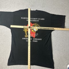 VTG 90s Lima Peru Marines T Shirt SZ XL Grunge Single Stitch Black