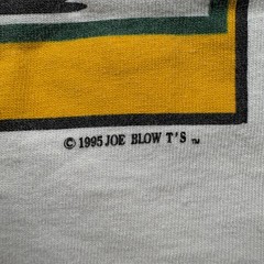 Vintage 1995 Joe Blow T-Shirt Mens 2XL White Cotton Bent Rim Cafe Basketball
