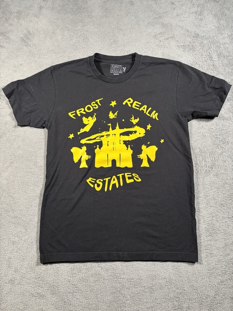 Frost Realm Estates Shirt Adult Medium Black Graphic Tee Minecraft Mods RARE!