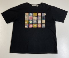Vintage Chaus Patchwork Art T Shirt Sz M Cottagecore Grandma Lace Floral 90s