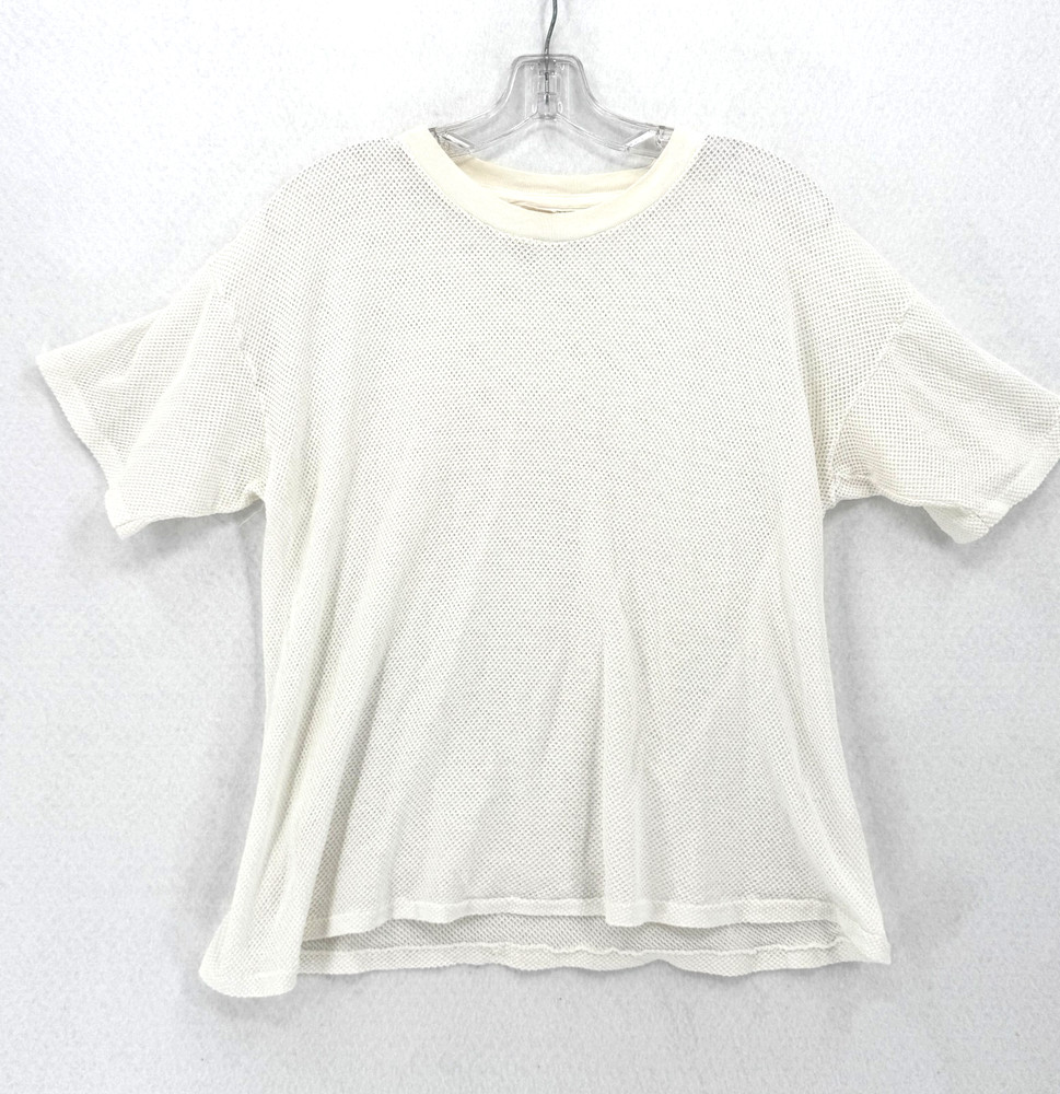 Vintage Jockey White Suprel Deluxe Quality Mesh Crew Tee Shirt Sz XL