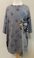 Brooklyn Xpress T Shirt Skeleton Sz M Cold Grey Tai Dai Scull