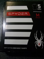 $90 NEW BOX OF 5 SPYDER CREW NECK MULTI COLOR T SHIRTS MEDIUM SIZE 100% COTTON