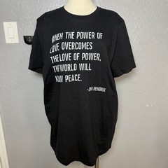 Jimi Hendrix Quote Graphic Tee Bella Canvas Black Classic Rock T-Shirt Size L⁠