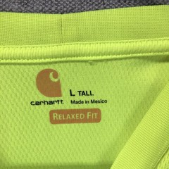 Carhartt Shirt Mens LT Yellow Hi Vis Reflective Pocket Safety Work Tee Top