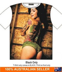 T-Shirt Sexy Rose Tattoo Girl Back Street Fashion Mens Ladies