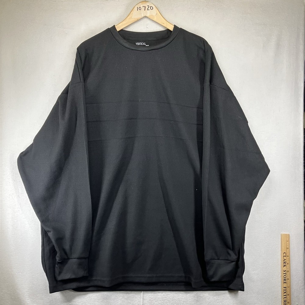 Mens Thermal Shirt 5XL Long Sleeve Black Breathable Vertical Sport EUC