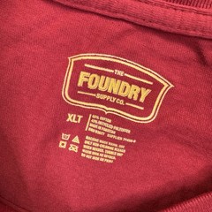 NEW Foundry T Shirt Mens Size XLT Red Train Spellout Short Sleeve