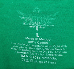 Legend of Zelda Graphic T-Shirt Skyward Sword Green Gold Foil Cotton Men Large