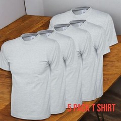 Men’s 5 Pack Cotton T-Shirts Crew Neck Short Sleeve Plain Tee Top S-3XL UNEEK