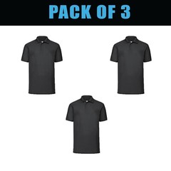 Pack of 5 & 3 Fruit of the Loom 65/35 Polo Plain Smart Casual Short Sleeve SS402