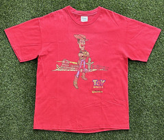90s Vintage Disney Toy Story T Shirt Sheriff Pixar Tee Med Woody World On Ice L