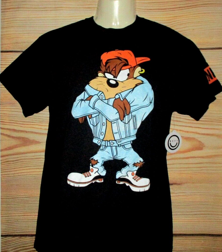 MENS NEFF LOONEY TUNES TAZ BLACK T-SHIRT SIZE L