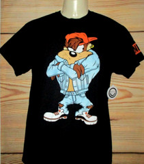 MENS NEFF LOONEY TUNES TAZ BLACK T-SHIRT SIZE L