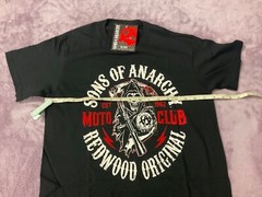 2 Sons Of Anarchy Shirts Redwood Original Moto Club OutLaw Black T Shirts Small