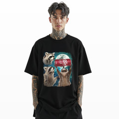 Dr Pepper Funny Raccoon Moon T-Shirt – Cute Cosmic Animal Graphic TeeA180