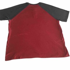 Hanes ComfortBlend Short Sleeve Red Henley Gray Raglan Tee Big Men 2XL