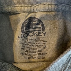 Jockey Mens Army Olive Green Cotton T-Shirt Made in USA Short Sleeve Large NWOT