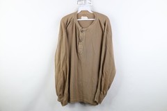 Vtg USGI Mens XL Thrashed Wool Blend Ribbed Knit Henley Undershirt T-Shirt USA