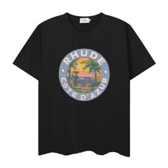 51STYLE RHUDE High Quality Men 100% Cotton Charm Short Sleeve Polo T-Shirt M-2XL