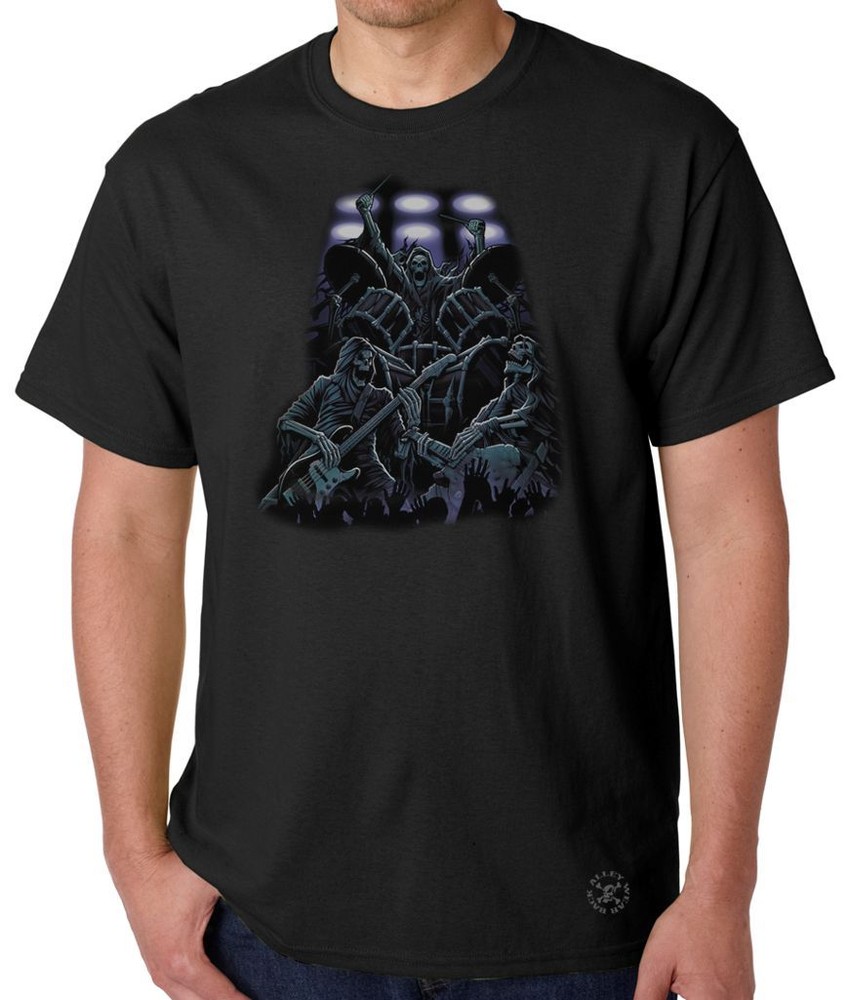 REAPER BAND T-Shirt ~ Metal Music Skull Tee ~ Rock Star Guitar