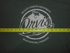 Orvis Fishing Fly Fishing Vintage Print Manchester VT T-Shirt – MENS XXL – Green