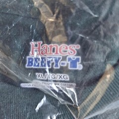 Hanes Beefy-T Shirt with Pocket Green XL 05190 100% Cotton Pre-shrunk New