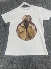 Off Prize Shirt Mens Medium Tee Dog Print White Slim Fit Cartoon Mafia Boss N131