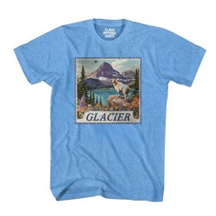 Glacier National Park Shirt Montana Stamp T Shirt Camping Hiking Wildlife Nature
