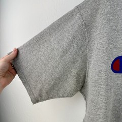 Vintage Champion TShirt Mens XL Gray Blue Basic Logo Streetwear Y2K Gorpcore