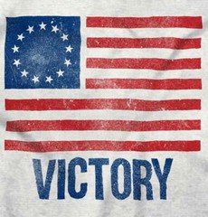 Victory Betsy Ross American Flag Patriotic Womens or Mens Crewneck T Shirt Tee