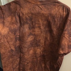 The Mountain Dark Brown Watercolor Tie-Dye Owls Cotton Crew Tee Adult Large New