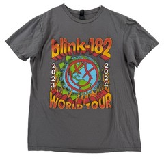Blink-182 Shirt Mens Medium Gray 2023 2024 World Tour Graphic Tee T-Shirt Gildan
