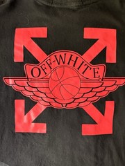 Authentic Deadstock Off-White x Jordan Men’s L Black Graphic Crew Neck T-Shirt