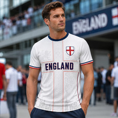 Custom England Soccer Shirt Personalized Name Number Football Fan Tee