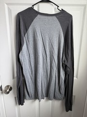 Hanes X-Temp Men’s Long Sleeve Colorblock T-Shirt Gray XL Cotton Blend