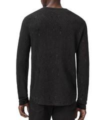 John Varvatos Collection Men’s Vera Distressed Jacquard Textured Crew Tee Black