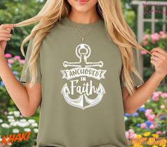 Unisex Anchored In Faith T-Shirt, Men T shirt,Women T shirt Gift Christian Top