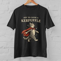 Funny Cat Shirt Off To Cause A Kerfuffle Cute Superhero Cat Graphic T-Shirt Gift