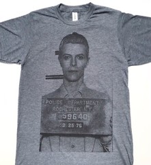 DAVID BOWIE MUGSHOT T-SHIRT $25 SIZE S – 3XL FREE SHIP GLAM ROCK OUTLAW NEW TEE