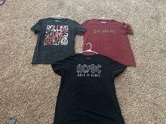 3x Adult Men’s Large L Rock Band T Shirts Led Zeppelin ACDC Rolling Stones NWOT