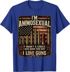 I’m Ammosexual Born This Way Love Guns USA Flag Graphic T-Shirt