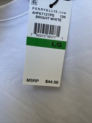 NEW Perry Ellis White T-Shirt Men’s Large Short Sleeve Crew Neck NWT $44