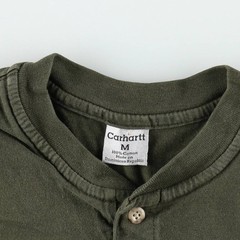 Used Carhartt Henley neck short-sleeved T-shirt with a single logo pocket me…