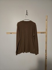 Field & Forest Waffle Knit Henley Shirt Brown Long Sleeve Adult Large