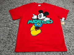 NEW Disney Parks Shirt Adult Large Red Mickey Mouse And Co Blue Black Yellow