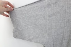Vintage 90s Streetwear Mens Medium Blank Striped Ribbed Knit Henley T-Shirt Gray