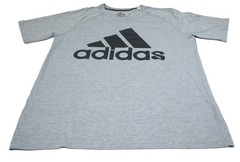 Adidas Ultimate Tee Men’s M/M Grey Short Sleeve Crew Neck Logo T-Shirt T0492